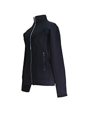 cheap Ice Skating Dresses , Pants &amp; Jackets-Figure Skating Fleece Jacket Women&#039;s Girls&#039; Ice Skating Jacket Outfits Black Patchwork Stretchy Training Skating Wear Thermal Warm Handmade Long Sleeve Ice Skating Winter Sports Figure Skating