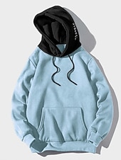 cheap Basic Hoodies-Men&#039;s Hoodie Green Blue Red Brown Beige Hooded Solid Color Graphic Front Pocket Cool Casual Essential Winter Clothing Apparel Hoodies Sweatshirts  Long Sleeve Loose Fit