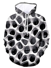 abordables Sweats à capuche pour hommes-Homme Graphic Sweat à capuche Sweats à Capuche Sweat-shirt Sweat à capuche manche longue Sweat à capuche Capuche Décontractées 3D effet du quotidien Sortie Noir Blanche Designer