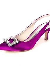 tanie Panna młoda-białe ślubne buty na obcasie typu slingback dla panny młodej – eleganckie buty ślubne ze spiczastym noskiem i klamrą z kryształkami