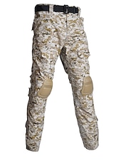 baratos Calças e Calções-Homens Calça Camuflada de Caçador Calças Táticas com joelheiras Ripstop A Prova de Vento Respirável Bolso Múltiplo Inverno Outono camuflagem Algodão Calças para Caça Militar Treinamento Jungle Python