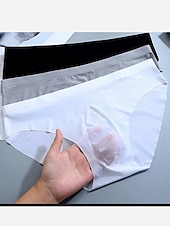 preiswerte Herrenunterwäsche &amp; -socken-Herren normal niedrige Leibhöhe dehnbar Basicslips Unterwäsche 1 Stück bequemer einfarbiger Slip hellblau weiß m