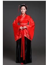 billige Hanfu-Dame Jente Hanfu Antikk Drakter Klassisk Stil Klassisk &amp; Tidløs Elegant og luksuriøst Kinesisk Stil Kinesisk rød Høy kvalitet Hanfu Kinesisk palassestil Kostume
