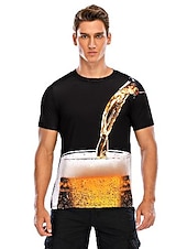 economico magliette da uomo taglie forti-Per uomo Plus Size maglietta Grande e alto Pop art Rotonda Manica corta Primavera estate Essenziale Informale Comodo Grande e alto Per uscire Fine settimana Top