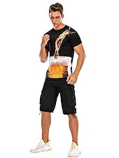 economico magliette da uomo taglie forti-Per uomo Plus Size maglietta Grande e alto Pop art Rotonda Manica corta Primavera estate Essenziale Informale Comodo Grande e alto Per uscire Fine settimana Top