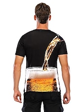 economico magliette da uomo taglie forti-Per uomo Plus Size maglietta Grande e alto Pop art Rotonda Manica corta Primavera estate Essenziale Informale Comodo Grande e alto Per uscire Fine settimana Top