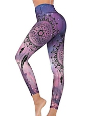 baratos legging 3D-Mulheres Calças de ioga Butt Lift Compressão abdominal Cintura Alta Treino de Ginástica Corrida Ginástica Meia-calça Leggings Gráfico Preto Rosa Claro Rosa claro Outono Inverno Esportes Roupas