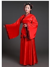 billige Hanfu-Dame Jente Hanfu Antikk Drakter Klassisk Stil Klassisk &amp; Tidløs Elegant og luksuriøst Kinesisk Stil Kinesisk rød Høy kvalitet Hanfu Kinesisk palassestil Kostume