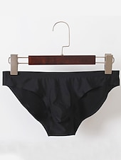preiswerte Herrenunterwäsche &amp; -socken-Herren normal niedrige Leibhöhe dehnbar Basicslips Unterwäsche 1 Stück bequemer einfarbiger Slip hellblau weiß m
