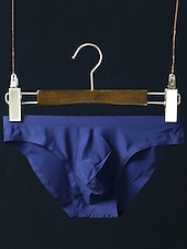 preiswerte Herrenunterwäsche &amp; -socken-Herren normal niedrige Leibhöhe dehnbar Basicslips Unterwäsche 1 Stück bequemer einfarbiger Slip hellblau weiß m