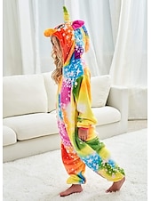 cheap Onesie Costumes-Kid&#039;s Galaxy Rainbow Stars Onesie Costume Carnival Costume Unicorn Flying Horse Onesie Pajamas Kigurumi Pajamas Funny Costume For Boys and Girls Christmas Carnival Children&#039;s Day Cartoon