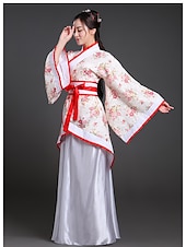 billige Hanfu-Dame Jente Hanfu Antikk Drakter Klassisk Stil Klassisk &amp; Tidløs Elegant og luksuriøst Kinesisk Stil Kinesisk rød Høy kvalitet Hanfu Kinesisk palassestil Kostume