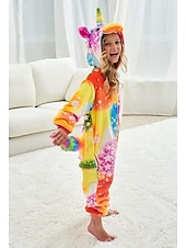 cheap Onesie Costumes-Kid&#039;s Galaxy Rainbow Stars Onesie Costume Carnival Costume Unicorn Flying Horse Onesie Pajamas Kigurumi Pajamas Funny Costume For Boys and Girls Christmas Carnival Children&#039;s Day Cartoon