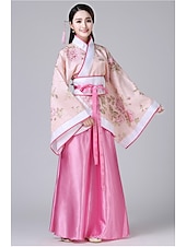 billige Hanfu-Dame Jente Hanfu Antikk Drakter Klassisk Stil Klassisk &amp; Tidløs Elegant og luksuriøst Kinesisk Stil Kinesisk rød Høy kvalitet Hanfu Kinesisk palassestil Kostume