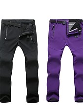 preiswerte Unterteile-Damen Wanderhosen Fleecegefütterte Hosen Wintermantel Softshellhosen Winter Außen Thermowarm Fleece-Futter Winddicht Multi-Pocket Hosen Unterteile Schwarz Armeegrün Angeln Klettern Strand S M L XL XXL