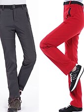 preiswerte Unterteile-Damen Wanderhosen Fleecegefütterte Hosen Wintermantel Softshellhosen Winter Außen Thermowarm Fleece-Futter Winddicht Multi-Pocket Hosen Unterteile Schwarz Armeegrün Angeln Klettern Strand S M L XL XXL