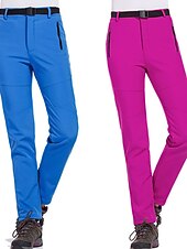 preiswerte Unterteile-Damen Wanderhosen Fleecegefütterte Hosen Wintermantel Softshellhosen Winter Außen Thermowarm Fleece-Futter Winddicht Multi-Pocket Hosen Unterteile Schwarz Armeegrün Angeln Klettern Strand S M L XL XXL