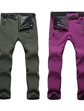 preiswerte Unterteile-Damen Wanderhosen Fleecegefütterte Hosen Wintermantel Softshellhosen Winter Außen Thermowarm Fleece-Futter Winddicht Multi-Pocket Hosen Unterteile Schwarz Armeegrün Angeln Klettern Strand S M L XL XXL