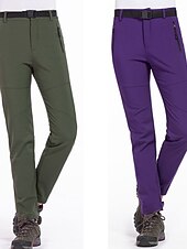 preiswerte Unterteile-Damen Wanderhosen Fleecegefütterte Hosen Wintermantel Softshellhosen Winter Außen Thermowarm Fleece-Futter Winddicht Multi-Pocket Hosen Unterteile Schwarz Armeegrün Angeln Klettern Strand S M L XL XXL