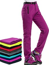 preiswerte Unterteile-Damen Wanderhosen Fleecegefütterte Hosen Wintermantel Softshellhosen Winter Außen Thermowarm Fleece-Futter Winddicht Multi-Pocket Hosen Unterteile Schwarz Armeegrün Angeln Klettern Strand S M L XL XXL