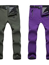 preiswerte Unterteile-Damen Wanderhosen Fleecegefütterte Hosen Wintermantel Softshellhosen Winter Außen Thermowarm Fleece-Futter Winddicht Multi-Pocket Hosen Unterteile Schwarz Armeegrün Angeln Klettern Strand S M L XL XXL