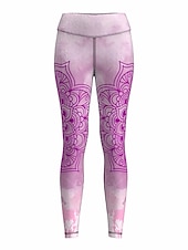 baratos legging 3D-Mulheres Calças de ioga Butt Lift Compressão abdominal Cintura Alta Treino de Ginástica Corrida Ginástica Meia-calça Leggings Gráfico Preto Rosa Claro Rosa claro Outono Inverno Esportes Roupas