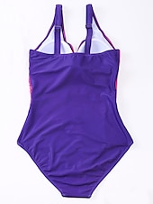 cheap One-piece swimsuits-Women&#039;s Plus Size Swimwear One Piece Bathing Suits Cheeky Swimsuit Ruched Tummy Control Beach Wear Ombre Gradient Color Sleeveless Bathing Suits