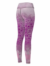 baratos legging 3D-Mulheres Calças de ioga Butt Lift Compressão abdominal Cintura Alta Treino de Ginástica Corrida Ginástica Meia-calça Leggings Gráfico Preto Rosa Claro Rosa claro Outono Inverno Esportes Roupas