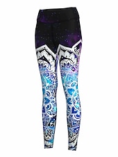 baratos legging 3D-Mulheres Calças de ioga Butt Lift Compressão abdominal Cintura Alta Treino de Ginástica Corrida Ginástica Meia-calça Leggings Gráfico Preto Rosa Claro Rosa claro Outono Inverno Esportes Roupas