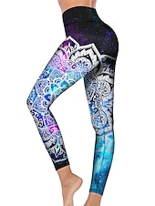 baratos legging 3D-Mulheres Calças de ioga Butt Lift Compressão abdominal Cintura Alta Treino de Ginástica Corrida Ginástica Meia-calça Leggings Gráfico Preto Rosa Claro Rosa claro Outono Inverno Esportes Roupas