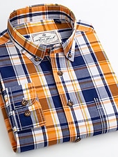 voordelige Overhemden met knopen voor heren-Voor heren Overhemd Geruit overhemd Button-down overhemd Shirt met kraag Geruit Bruiloft Werk B C D E Lange mouw Strijkijzer Lente &amp; Herfst Kleding Button-omlaag