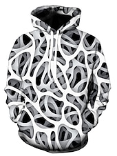 abordables Sweats à capuche pour hommes-Homme Graphic Sweat à capuche Sweats à Capuche Sweat-shirt Sweat à capuche manche longue Sweat à capuche Capuche Décontractées 3D effet du quotidien Sortie Noir Blanche Designer