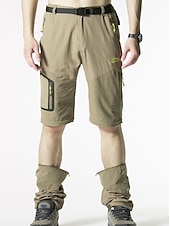 billige Bunner-Herre Konvertible bukser Turbukser Sommer Utendørs Vindtett Regn-sikker Pustende Hurtigtørkende Bunner Svart Militærgrønn Camping / Vandring Fisking Vandring L XL XXL XXXL 4XL / Elastisk
