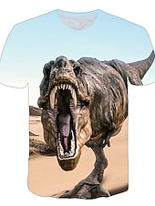 お買い得  男の子の3D動物-男の子 3D 動物 カラーブロック 3Dプリント Tシャツ Ｔシャツ 半袖 3Dプリント 夏 ストリートファッション ベーシック 子供 3〜12年