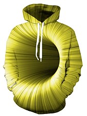 baratos Moletons masculinos com capuz-Homens Gráfico Moletom Moletons Moletom Manga Longa Moletom com capuz Com Capuz Casual Impressão 3D Diário Para Noite Preto Amarelo Designer