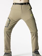 billige Bunner-Herre Konvertible bukser Turbukser Sommer Utendørs Vindtett Regn-sikker Pustende Hurtigtørkende Bunner Svart Militærgrønn Camping / Vandring Fisking Vandring L XL XXL XXXL 4XL / Elastisk