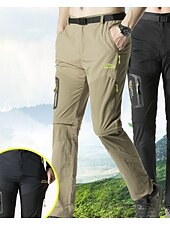 billige Bunner-Herre Konvertible bukser Turbukser Sommer Utendørs Vindtett Regn-sikker Pustende Hurtigtørkende Bunner Svart Militærgrønn Camping / Vandring Fisking Vandring L XL XXL XXXL 4XL / Elastisk