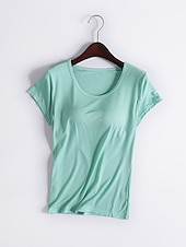abordables T-shirts-T shirt Tee Femme Plein Couleur Pleine Intérieur Casual du quotidien T shirt Tee Manches Courtes Col Rond basique Rouge vin Taro violet Blanc d&#039;origine S
