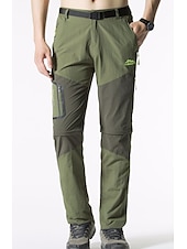 billige Bunner-Herre Konvertible bukser Turbukser Sommer Utendørs Vindtett Regn-sikker Pustende Hurtigtørkende Bunner Svart Militærgrønn Camping / Vandring Fisking Vandring L XL XXL XXXL 4XL / Elastisk