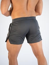 cheap Mens Active Shorts-Men&#039;s Athletic Shorts Running Shorts Gym Shorts Drawstring Side Pockets Split Solid Colored Breathable Quick Dry Outdoor Athletic Beach Casual Shorts Black White Micro-elastic