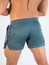 cheap Mens Active Shorts-Men&#039;s Athletic Shorts Running Shorts Gym Shorts Drawstring Side Pockets Split Solid Colored Breathable Quick Dry Outdoor Athletic Beach Casual Shorts Black White Micro-elastic