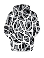 abordables Sweats à capuche pour hommes-Homme Graphic Sweat à capuche Sweats à Capuche Sweat-shirt Sweat à capuche manche longue Sweat à capuche Capuche Décontractées 3D effet du quotidien Sortie Noir Blanche Designer