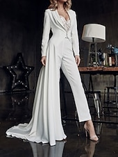 cheap Casual Wedding Dresses-Hall Casual Wedding Dresses Two Piece Sweetheart Long Sleeve Court Train Satin Bridal Suits Bridal Gowns With Lace Appliques 2025
