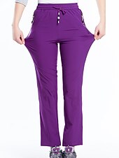 abordables Pantalones y shorts-Mujer Pantalones para senderismo Verano Al aire libre Transpirable Secado rápido Elástico Ligero Pantalones / Sobrepantalón Prendas de abajo Cordón Bolsillo con cremallera Cintura elástica Negro