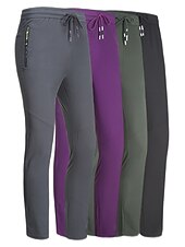 abordables Pantalones y shorts-Mujer Pantalones para senderismo Verano Al aire libre Transpirable Secado rápido Elástico Ligero Pantalones / Sobrepantalón Prendas de abajo Cordón Bolsillo con cremallera Cintura elástica Negro