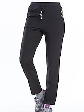 abordables Pantalones y shorts-Mujer Pantalones para senderismo Verano Al aire libre Transpirable Secado rápido Elástico Ligero Pantalones / Sobrepantalón Prendas de abajo Cordón Bolsillo con cremallera Cintura elástica Negro