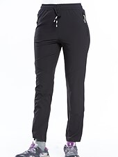 abordables Pantalones y shorts-Mujer Pantalones para senderismo Verano Al aire libre Transpirable Secado rápido Elástico Ligero Pantalones / Sobrepantalón Prendas de abajo Cordón Bolsillo con cremallera Cintura elástica Negro