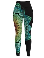 baratos legging 3D-Mulheres Calças de ioga Butt Lift Compressão abdominal Cintura Alta Treino de Ginástica Corrida Ginástica Meia-calça Leggings Gráfico Preto Rosa Claro Rosa claro Outono Inverno Esportes Roupas