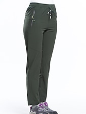 abordables Pantalones y shorts-Mujer Pantalones para senderismo Verano Al aire libre Transpirable Secado rápido Elástico Ligero Pantalones / Sobrepantalón Prendas de abajo Cordón Bolsillo con cremallera Cintura elástica Negro