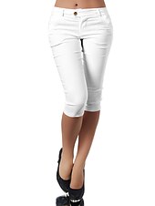 baratos Calças Skinny Femininas-Mulheres Básico calções capri Calças Clássico Capris Calças Escritório / Carreira Dia a Dia Micro-Elástica Cor Sólida Cintura Média Delgado Verde Branco Preto Azul Cáqui S M L XL XXL